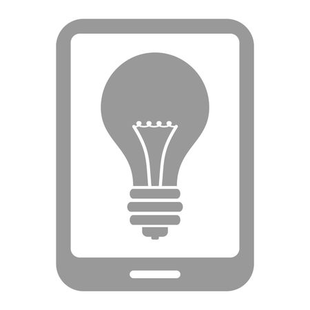 Vector Illustration of Gray Smart Phone Bulb Icon
