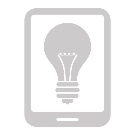 Vector Illustration of Gray Smart Phone Bulb Icon

