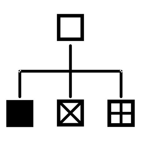 Vector Illustration of Flow Chart in Black Icon
