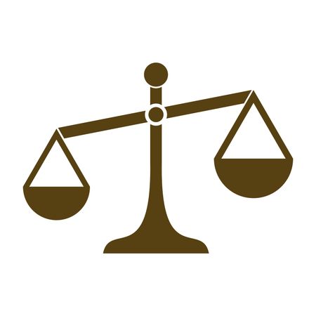 Vector Illustration of Pictograph justice Scale in Brown Icon
