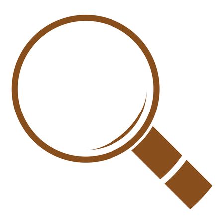Vector Illustration of  Magnifier Glass in Brown Icon
