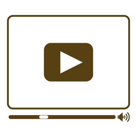 Vector Illustration of Brown Video Player Icon