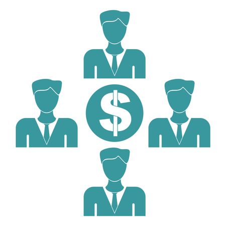 Vector Illustration of Persons Vs Dollar Icon
