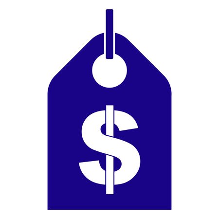 Vector Illustration of Blue Tag with Dollar Icon
