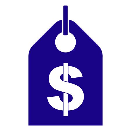 Vector Illustration of Blue Tag with Dollar Icon