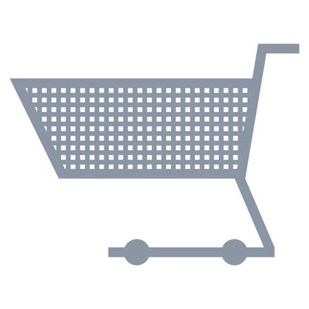 Vector Illustration of a Gray Shopping Cart Symbol Icon