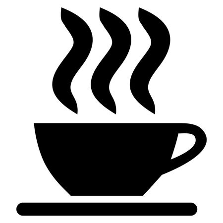Vector Illustration of Cup coffee in Black Icon
