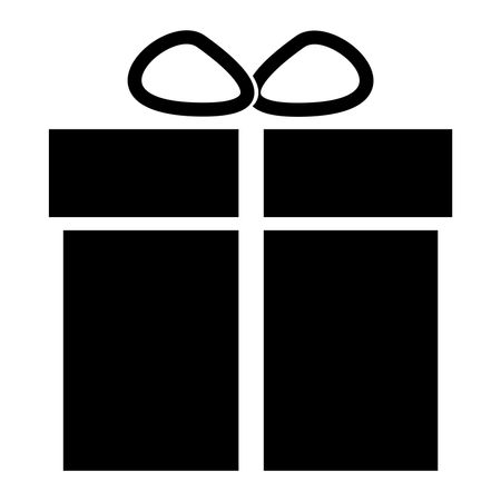 Vector Illustration of Black Gift Box Icon
