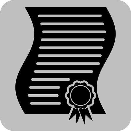 Vector Illustration of Black  Certificate Icon
