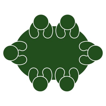 
Vector Illustration of a Group people Sitting Around a Table Icon
