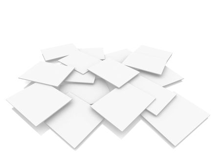 3d overlapping rectangles on the floor isolated over a white background