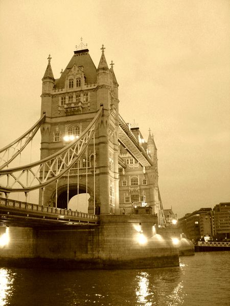 Aged Tower Bridge Illuminated