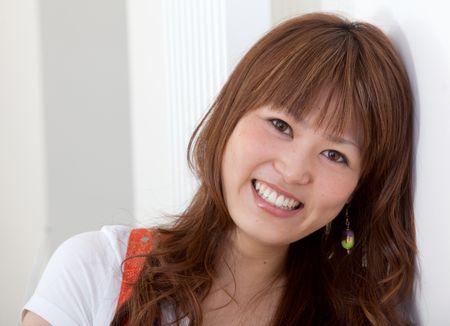 Portrait of a beautiful asian woman smiling
