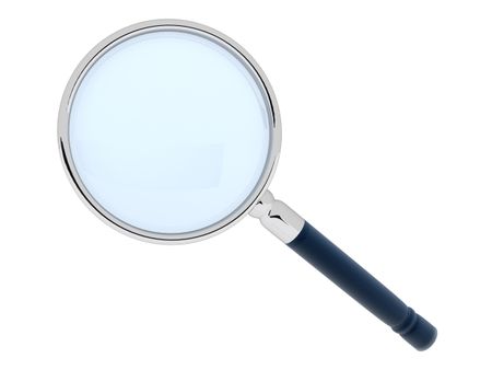 3D magnifying glass - isolated over a white background