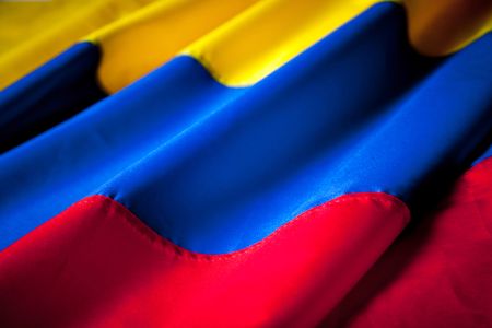 Picture of the Colombian flag with wavy texture