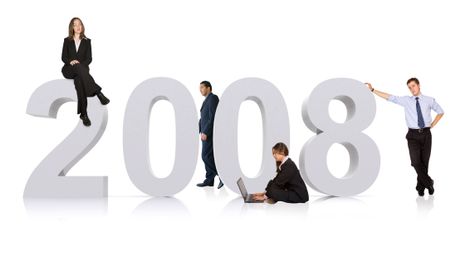 business new year - 2008 isolated over a white background