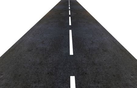 road made in 3d isolated over a white background