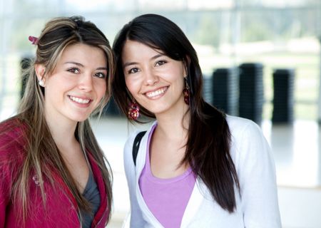 Portrait of some beautiful casual girls smiling