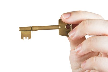 hand holding the key of success