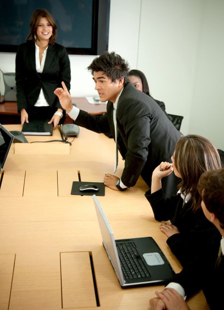 Group of business people in a meeting at the office