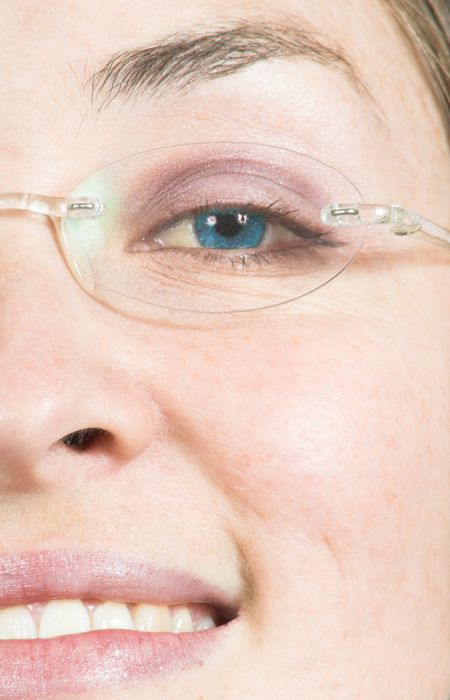 Business woman with glasess close-up face