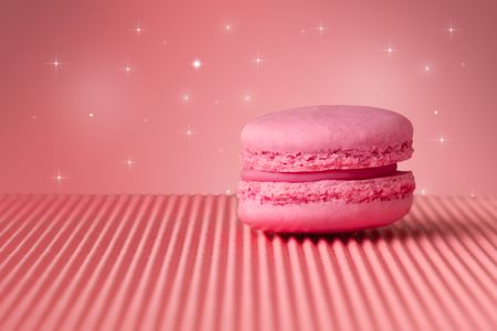 Close up of a delicious colorful baked sugar cake with star background 