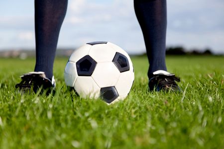 football-soccer-ball-kickoff-game-outdoors-61755244 Football or soccer ball at the kickoff of a game - outdoors