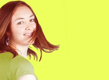 beautiful-portrait-red-head-woman-light-618344 beautiful portrait of a red head woman over a light green background