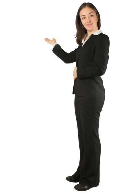 friendly business woman doing a presentation
