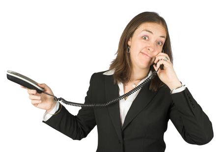 beautiful woman pulling an annoyed face on the phone