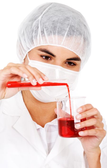 female-chemist-blood-donation-test-tubes-6184549 female chemist with blood donation in test tubes isolated over a white background
