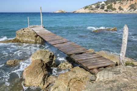 Pier at Hort Cove and Beach; Ibiza, Spain