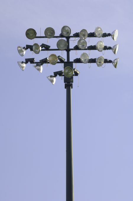 Stadium lights over baseball field