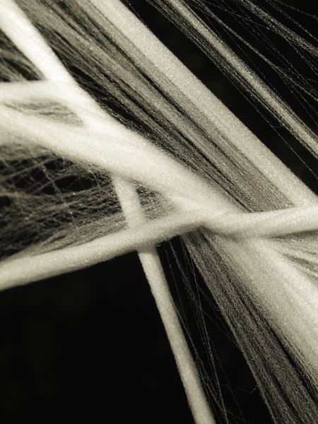 Strands and twist of artificial web, part of Halloween installation