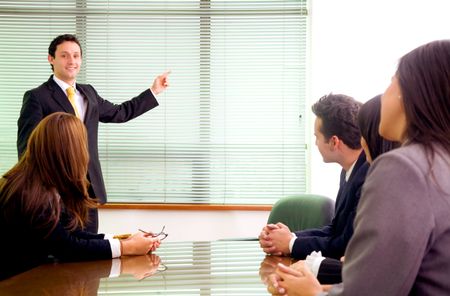 Business presentation at a meeting in an office environment