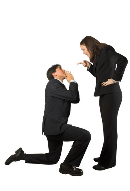 business begging couple