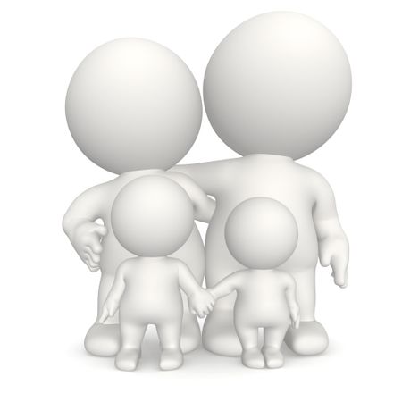 3D family - isolated over a white background