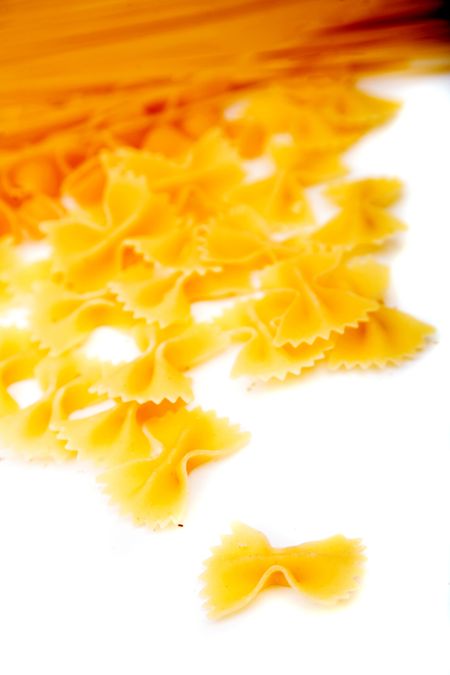 fresh pasta isolated over a white background