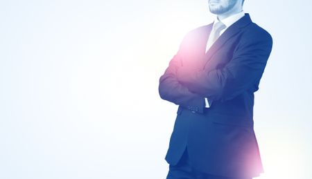 Young businessman standing and thinking without head