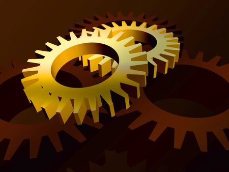 Gears in yellow