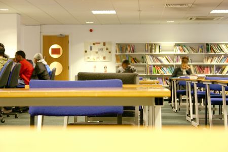 Students Studying at a library