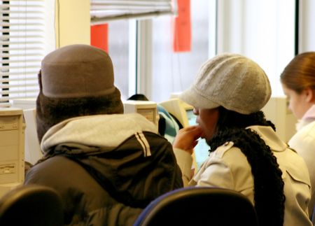 Students Studying at a library