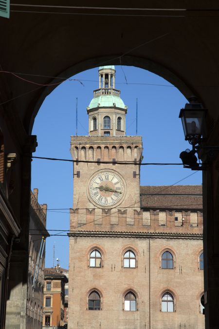 Clock Tower; City Hall; Bologna; Italy