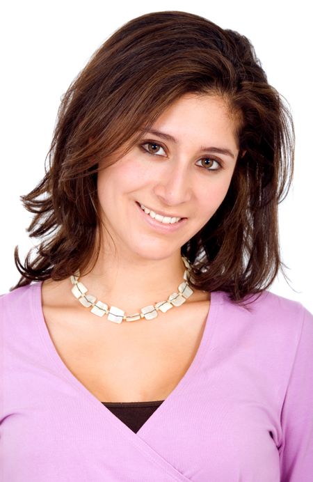 business woman portrait - isolated over a white background