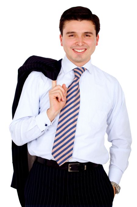 confident  business man portrait - isolated over a white background