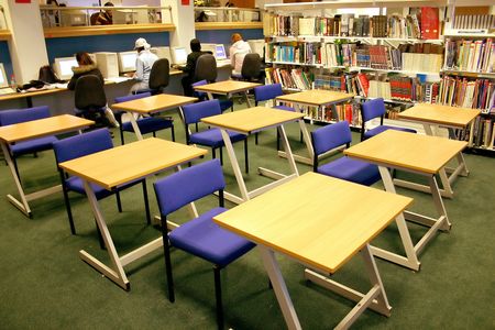 Students Studying at a library