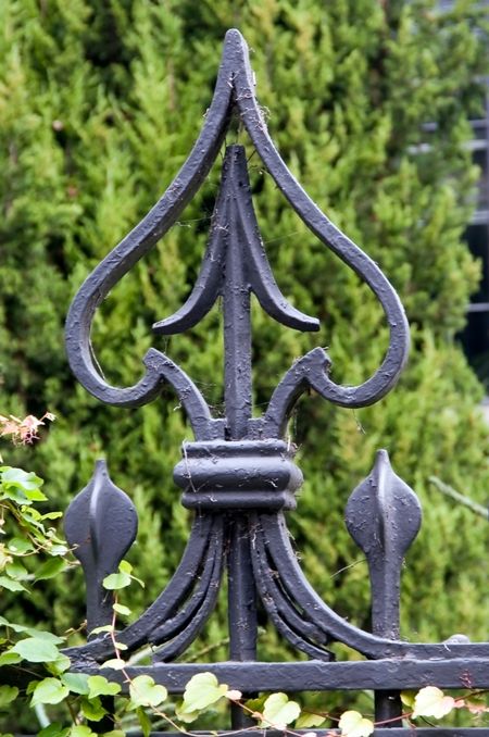 Wrought iron fence ornament
