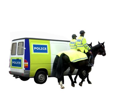 Police Van and Horses