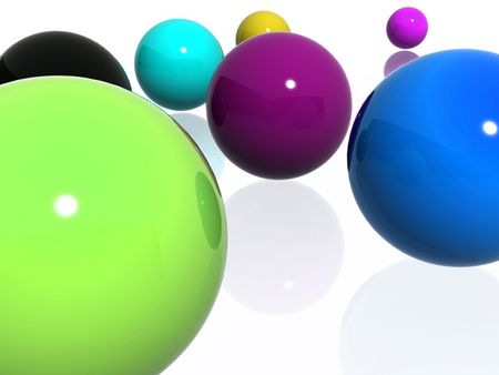 Abstract multi-colour balls