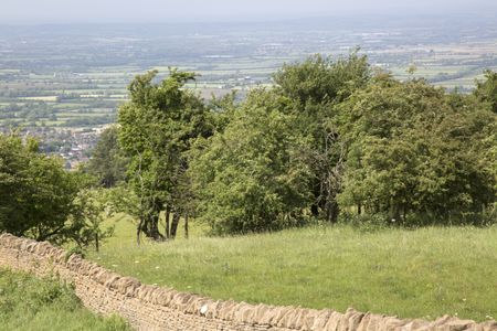 Countryside with Stone Wall, Broadway; Worcestershire; England; UK